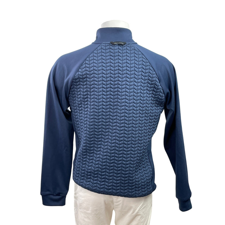 New Balance Heat Loft Blue Herringbone Long Sleeve Full Zip Quilted Jacket Top M