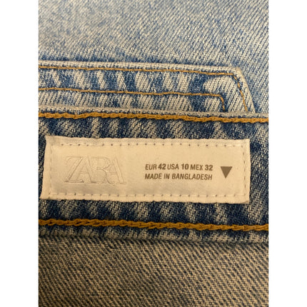 Zara Women's Blue Distressed High Rise Ripped Cut Off Denim Jean Shorts Size 10