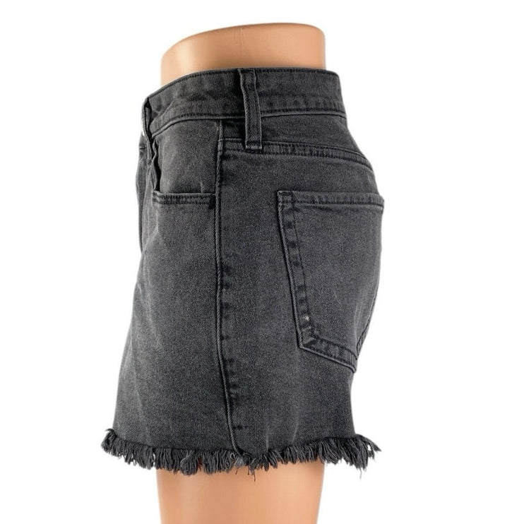 Hollister Vintage Stretch Womens Black Ultra High Rise Denim Jeans Mom Shorts 27