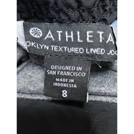 Athleta Brooklyn Textured Lined Women's Black Travel Jogger Sweat Pants Size 8