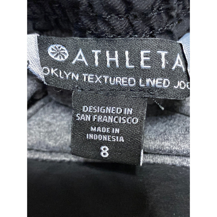 Athleta Brooklyn Textured Lined Women's Black Travel Jogger Sweat Pants Size 8