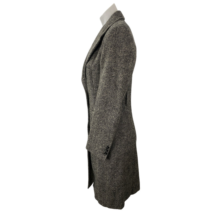 Veva Medem 100% Wool Gray Long Sleeve Notch Collar Blazer Over Coat Jacket Sz 38