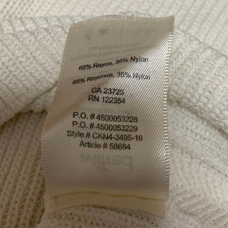 Aritzia Wilfred White Sleeveless Ribbed Knit Sculpt High Neck Crop Top Size XS