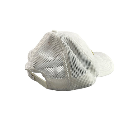 Aritzia Detour Women's White Gold Logo Embroidered Snapback Trucker Cap Hat OS