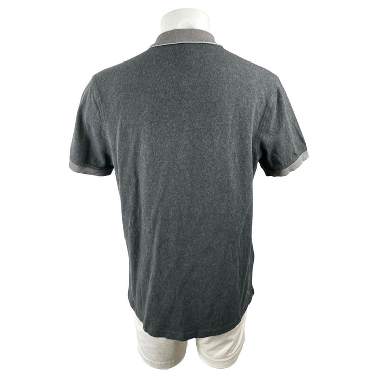 J.Crew Stretch Pique Men's Black Short Sleeve Pocket Golf Polo Shirt Top Size L