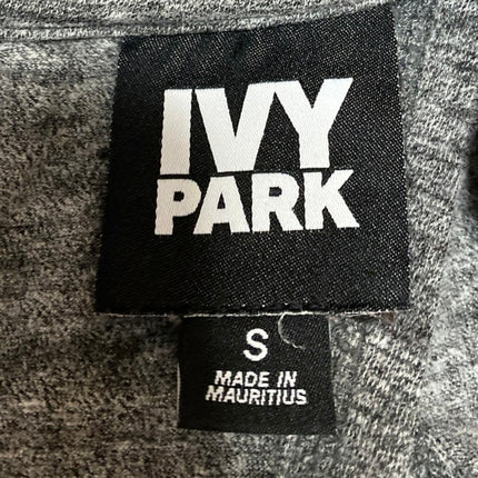 Ivy Park Women's Gray Half Sleeve Oversized Split Back Activewear Shirt Top Sz S