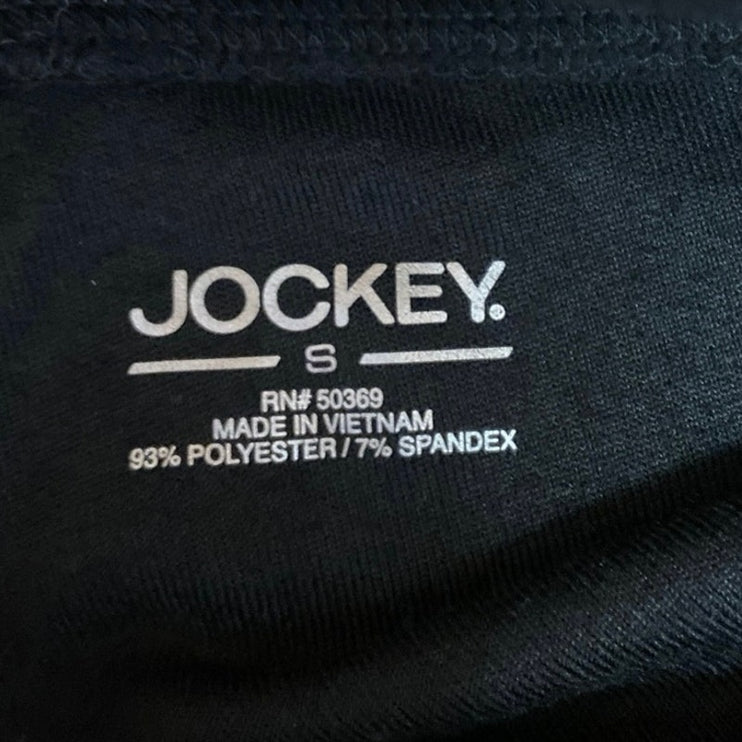 Jockey NWT Black Microvelour Mid Rise Activewear Fitness Ankle Crop Leggings S