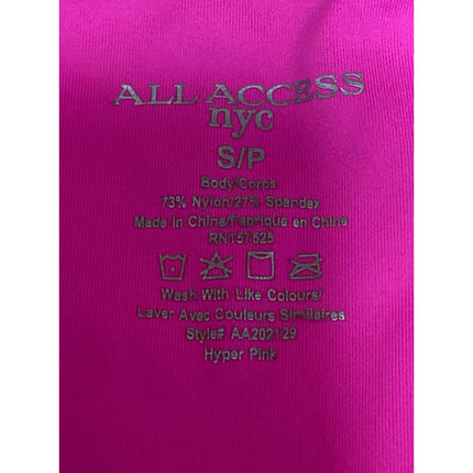 All Access Pink Racerback Cropped Top Leggings Yoga Athletic Two Piece Set Sz S