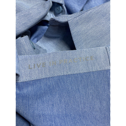Lululemon Live In Practice Men's Blue Long Sleeve Button Down Shirt Top Size M