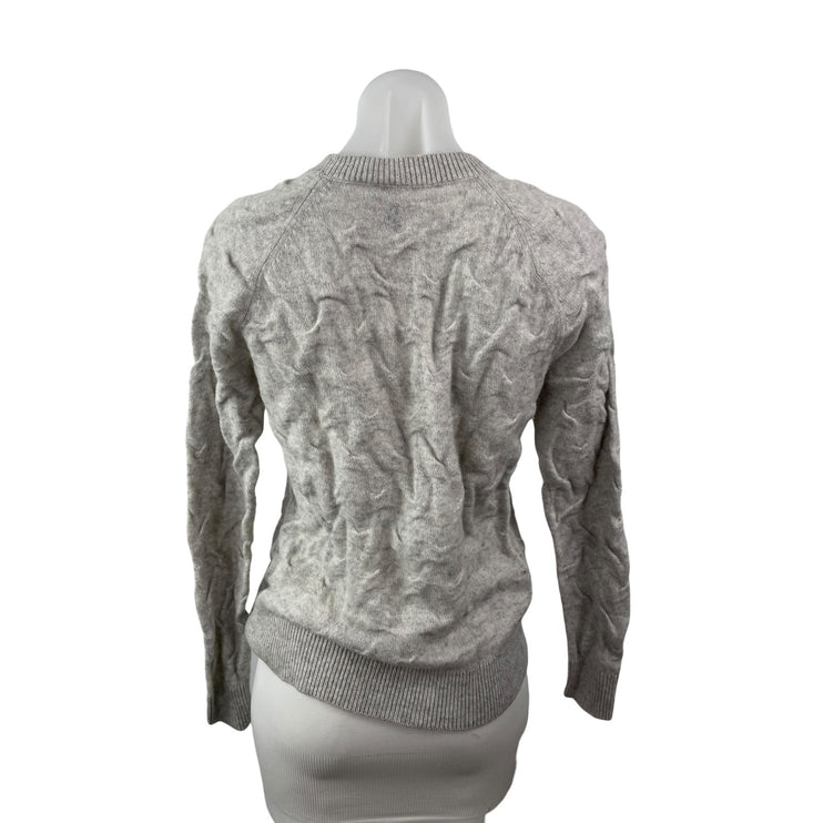 Theory 100% Cashmere Women's Gray Crew Neck Long Sleeve Classic Sweater Top Sz M