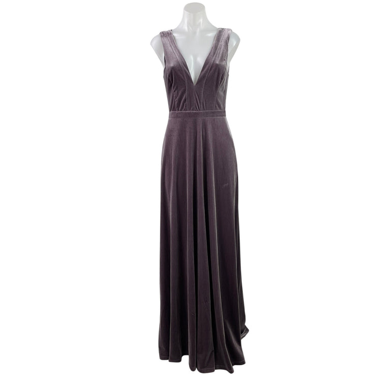 NEW Lulus Beautiful Night Dusty Purple Velvet Sleeveless Maxi Bridesmaid Dress S