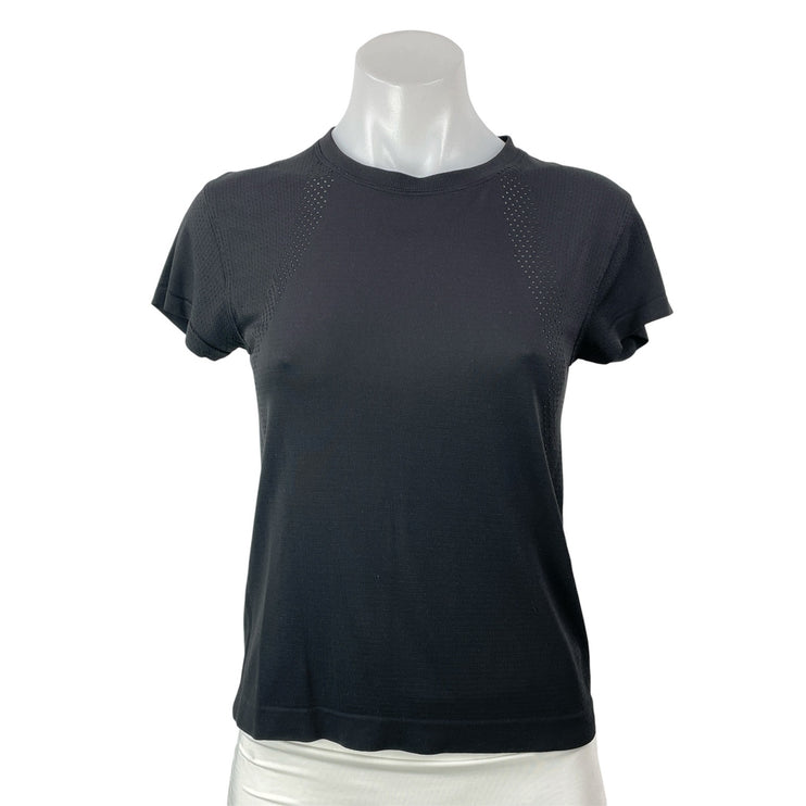 Lululemon Women's Black Short Sleeve Crew Neck Basic T Shirt Tee Top Size M