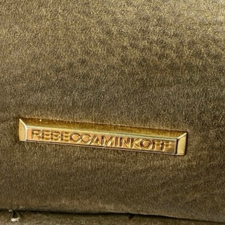 Rebecca Minkoff Women's Brown Brushed Pebbled Leather Chain Strap Crossbody Bag