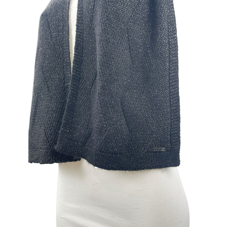 Calvin Klein Black Metallic Knit Winter Snow Shawl Wrap Neck Scarf One Size