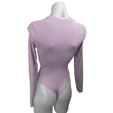 Skims Women Purple Lilac Long Sleeve Crew Neck T Shirt Tee Bodysuit Top Size M