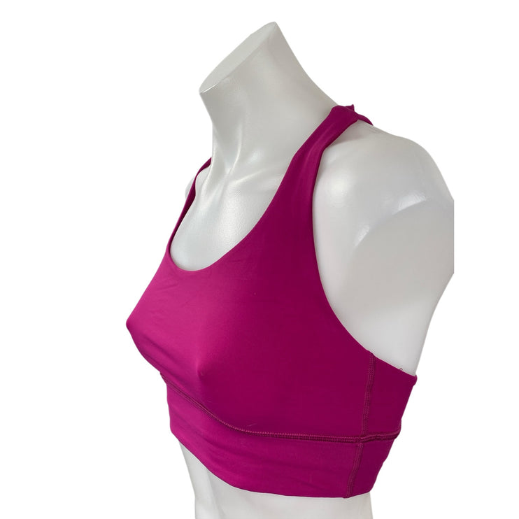 Lululemon Women's Pink Strappy Cross Yoga Athletic Sports Bra Crop Top Size 4