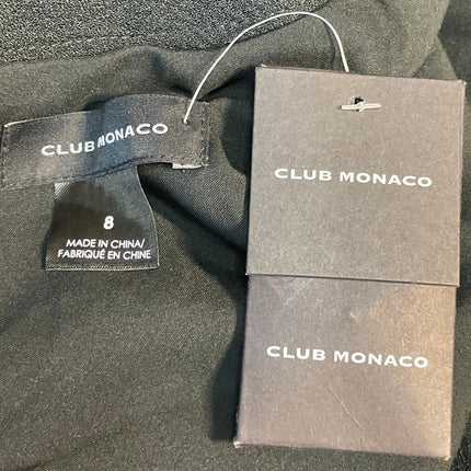 NEW Club Monaco Black Long Balloon Sleeve Belted Pocket A Line Mini Dress Size 8