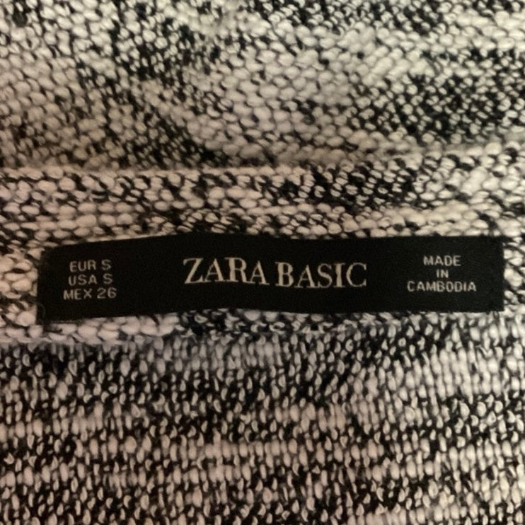 ZARA BASIC Gray Asymmetric Ruffled Hem Knit Mini Straight Pencil Skirt Size S