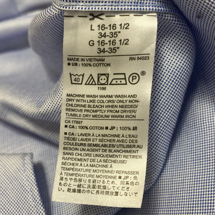 Banana Republic Men's Blue Non-Iron Slim Fit Long Sleeve Button Down Shirt Top L