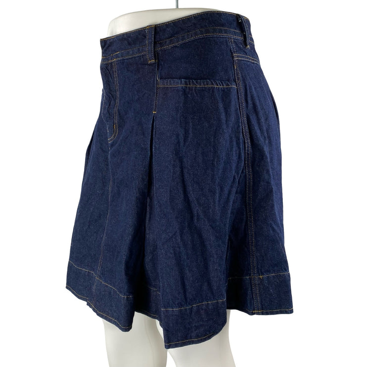 Urban Outfitters BDG Bookworm High Rise Pleated Mini Flare A-Line Denim Skirt L