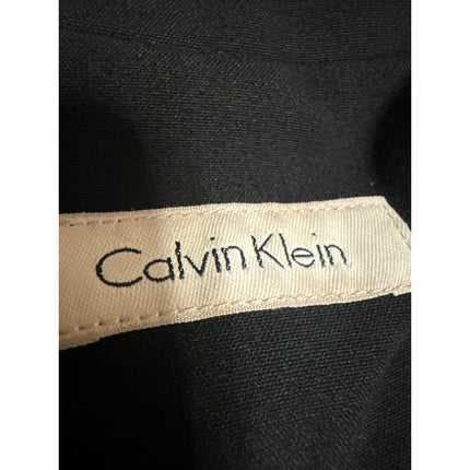 Calvin Klein Womens Black Long Sleeve Peak Lapel One Button Blazer Coat Jacket M