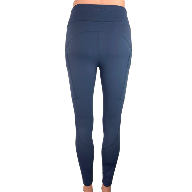 Outdoor Voices Blue Mid Rise Pull On Stretch Cropped Workout Leggings Size XS