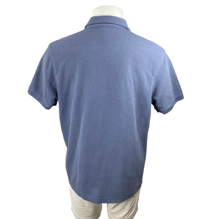 Zara Men's Blue Short Sleeve Golf Casual Collar Pullover Polo Shirt Top Size XL
