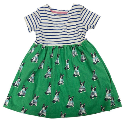 Mini Boden Girls Hotchpotch Striped Short Sleeve Crew Neck Jersey Dress Sz 5-6Y