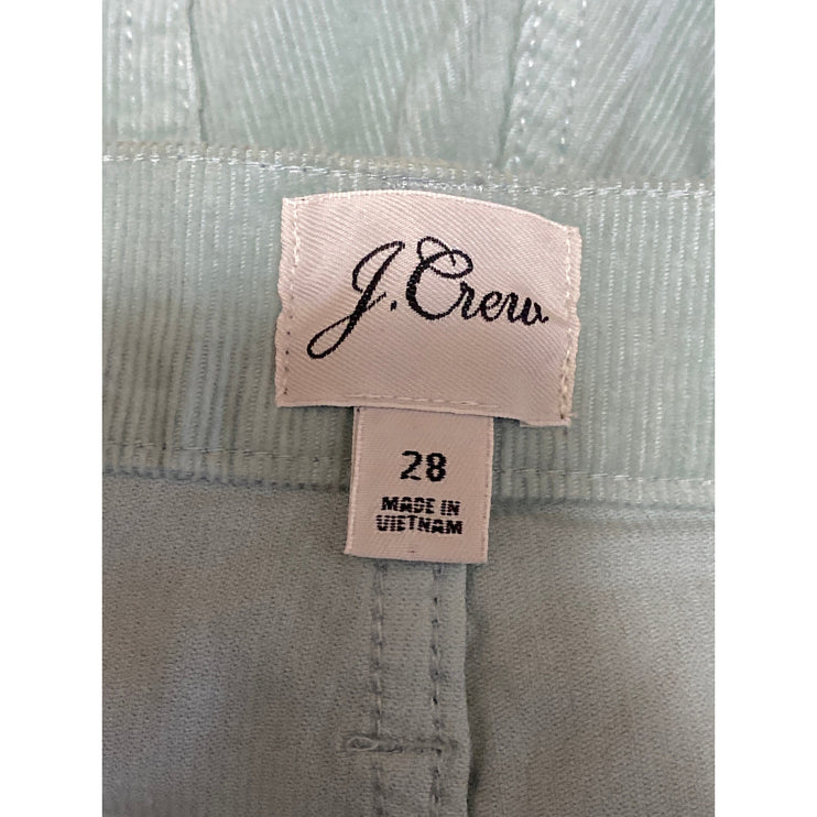 J.Crew Vintage Slim Straight Women's Green Corduroy High Rise Trousers Pants 28