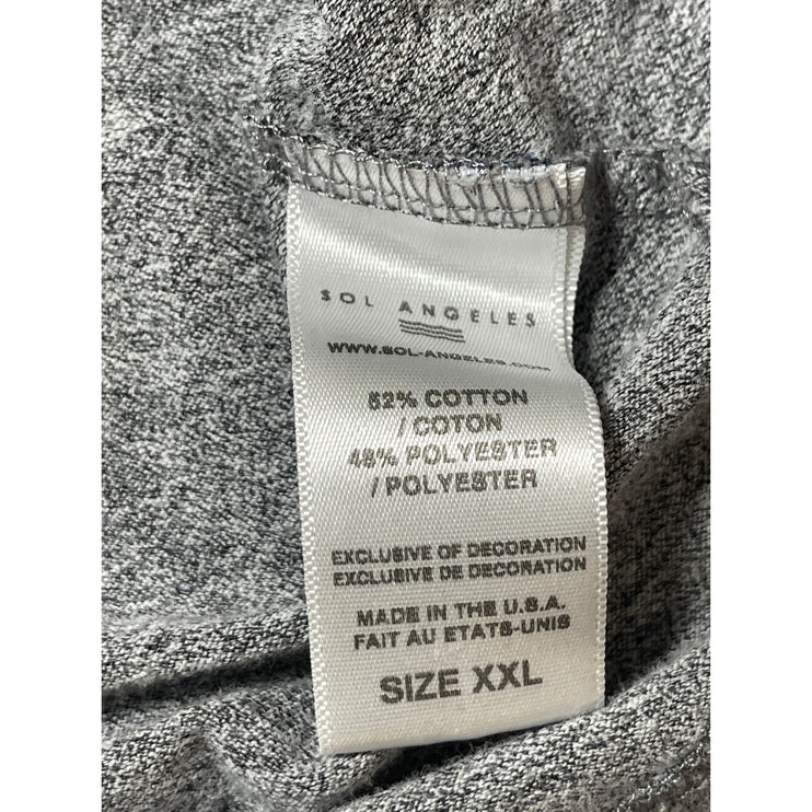 Sol Angeles Men's Gray V-neck Short Sleeve Casual Basic Tee T-shirt Top Size XXL