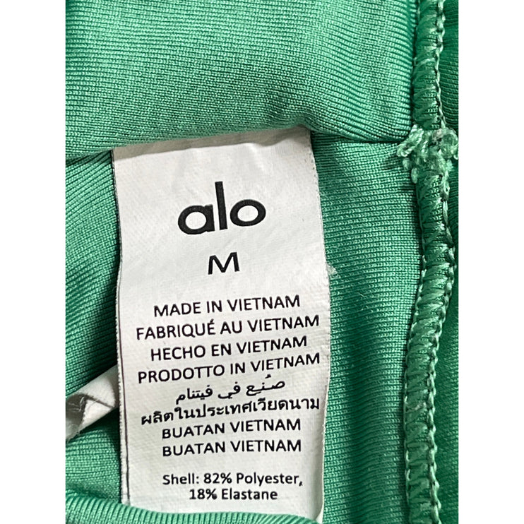 Alo Women's Green Yoga Workout Gym Running Athletic Sports Bra Crop Top Size M