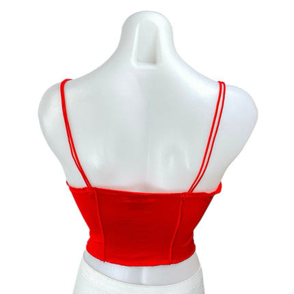 Princess Polly Annette Red Sleeveless Ruffle Cami Camisole Crop Tank Top Size 4