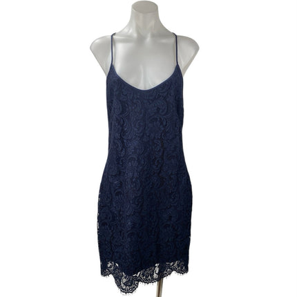 LAUREN Ralph Lauren Blue Lace Floral Sleeveless Cami Camisole Mini Dress Size 10