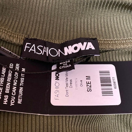 NEW Fashion Nova Don't Test Me Green Sleeveless Ribbed Knit Sheath Min –  Brie