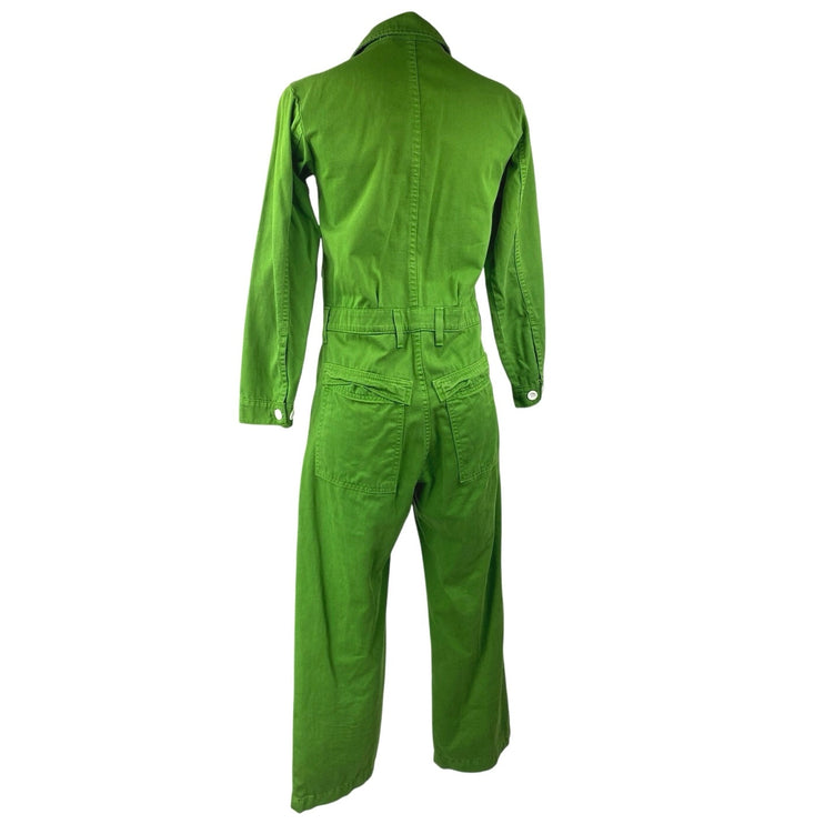 Big Bud Press Women's Green Long Sleeve Utility Denim Jeans Jumpsuits Romper XS