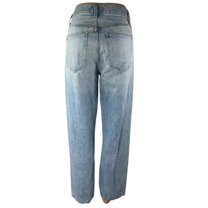 Agolde Criss Cross Women's Blue Light Wash High Rise Straight Denim Jeans Sz 23