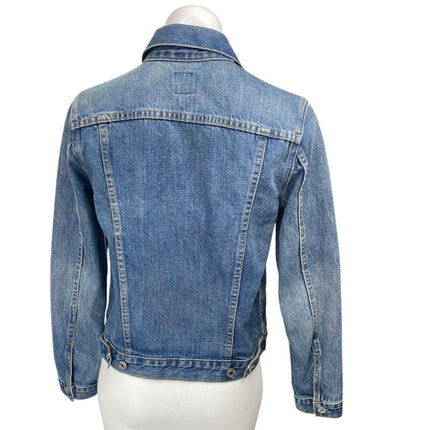 Gap Women's Blue Long Sleeve Medium Wash Pocket Button Up Denim Jacket Size XS