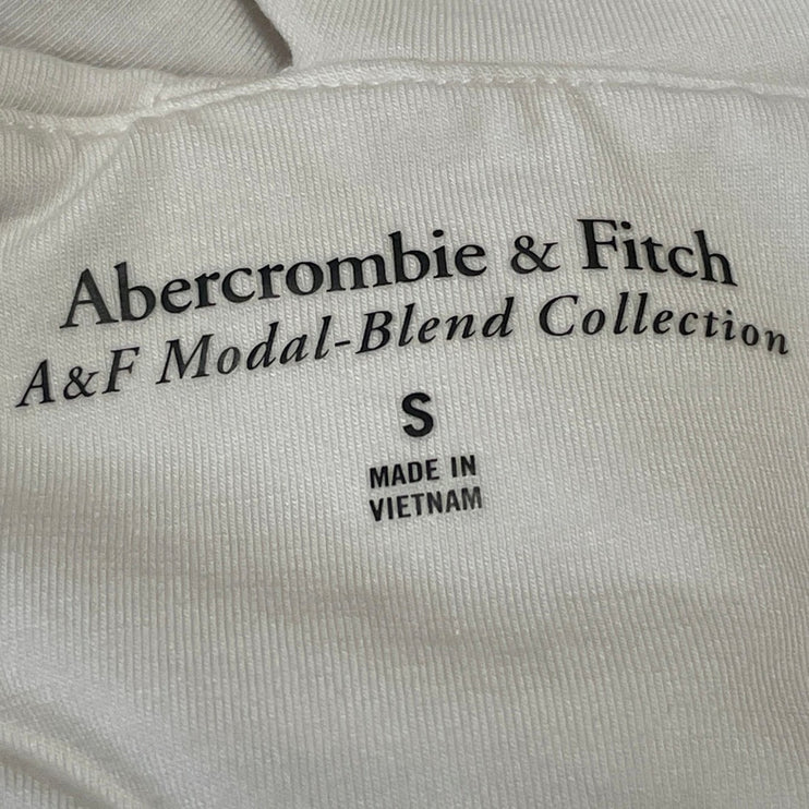 Abercrombie &. Fitch Women White Off The Shoulder Cross V Neck Blouse Top Size S