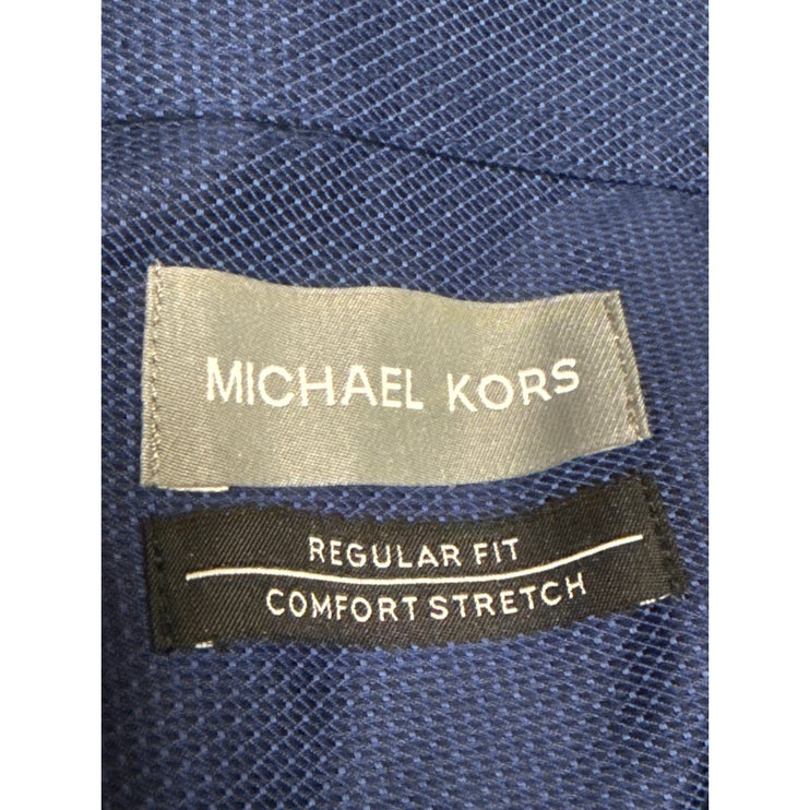 NEW Michael Kors Men's Blue Long Sleeve Button Down Stretch Dress Shirt Top XXL