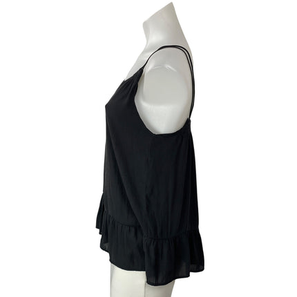 GAP Women's Black Sleeveless Ruffles Smocked Flowy Cami Camisole Tank Top Size 0