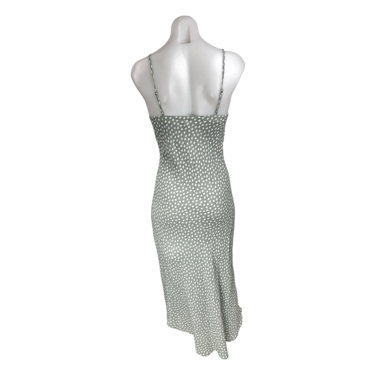 NEW Abercrombie & Fitch Gray Polka Dots Sleeveless Twist Front Cami Slip Dress S