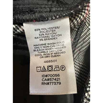 Ann Taylor Black White Plaid Checkered Straight Leg Trousers Dress Pants Size 8