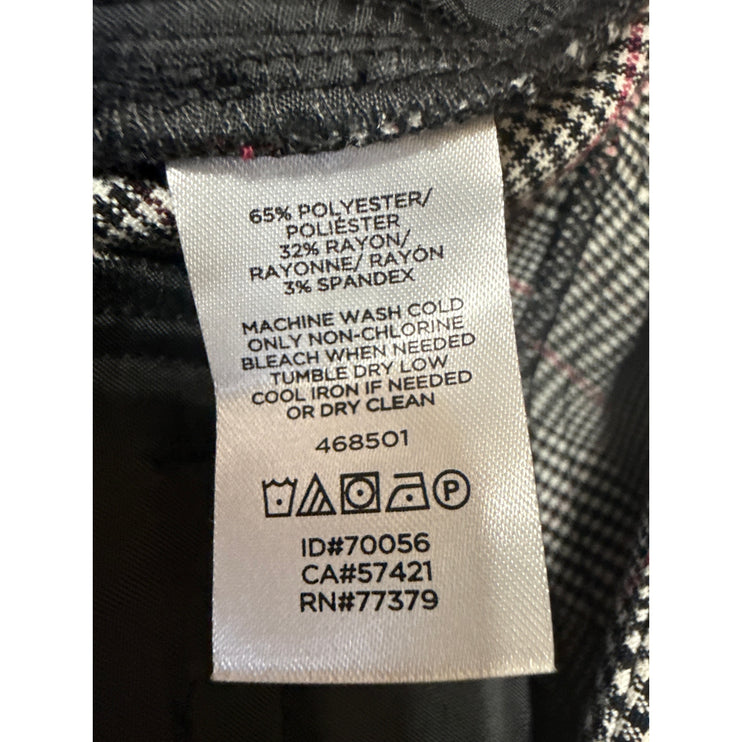 Ann Taylor Black White Plaid Checkered Straight Leg Trousers Dress Pants Size 8