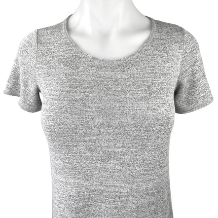 Aritzia Wilfred Gray Knit Crew Short Sleeve Pull On Mini Shift T-shirt Dress XS