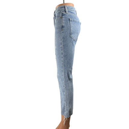 Banana Republic Blue High Waisted Distressed Frayed Skinny Denim Jeans Pants 26