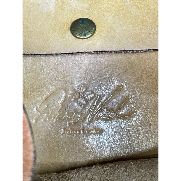 Patricia Nash Vasto Brown 100% Italian Leather Classic Buckle Backpack Size OS