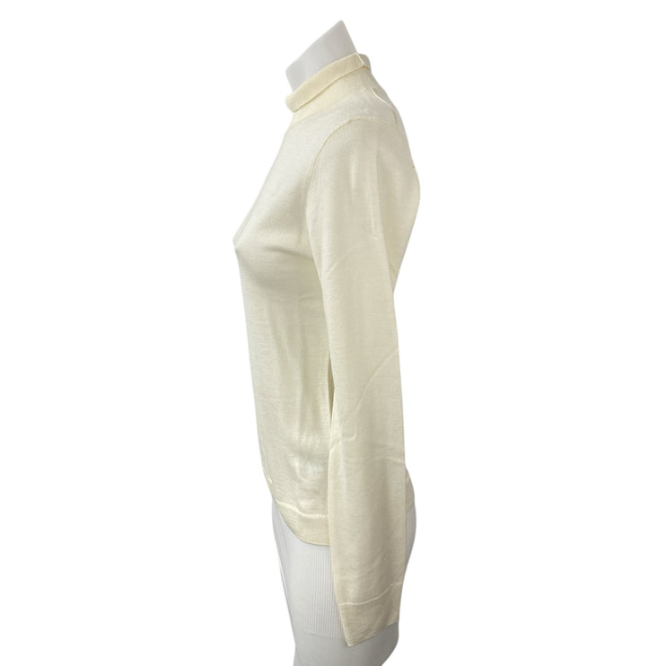 NEW J.Crew Women's Cream Wool Long Sleeve Turtleneck Knit Sweater Top Size S