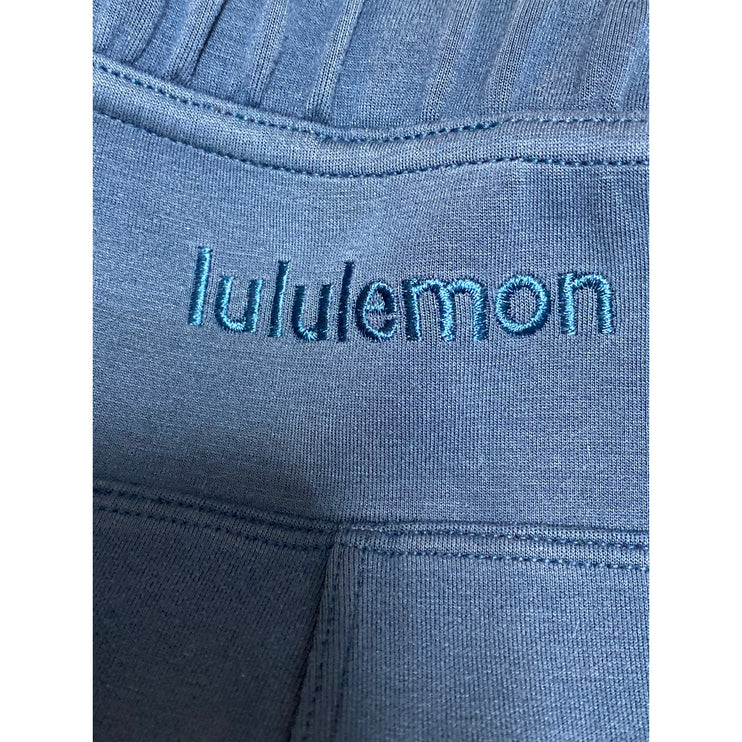 Lululemon Soft Ambitions Blue Gym Workout Athletic Activewear Sweat Shorts Sz 12