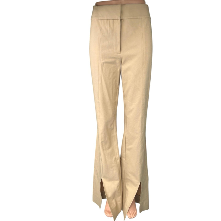 Derek Lam 10 Crosby Beige Flared Boot Cut Split Hem Ankle Trouser Dress Pants 10