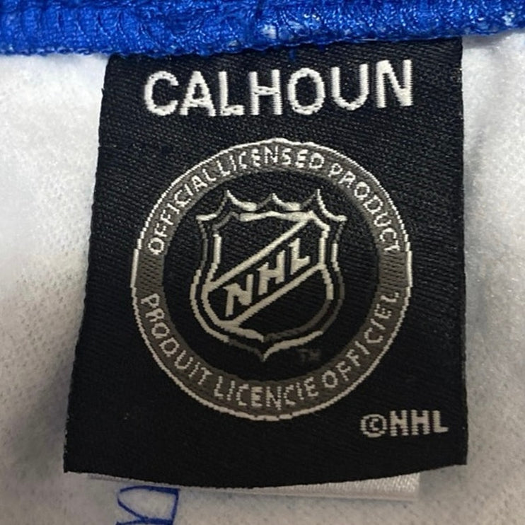 Calhoun Men's Blue Striped Logo Tapered Athletic Jogger Sweat Pants Size L